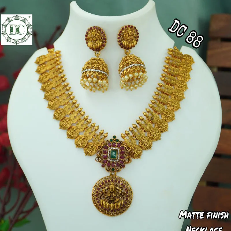 Diksha Collection Gold Plated Temple Necklace Set