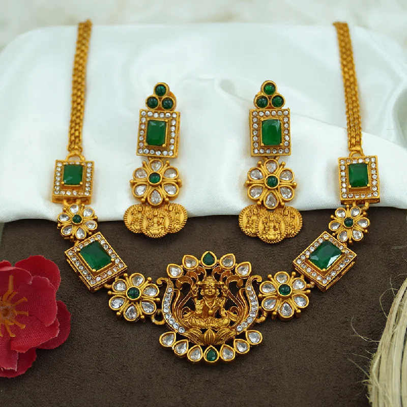 Diksha Collection Gold Plated Temple Necklace Set