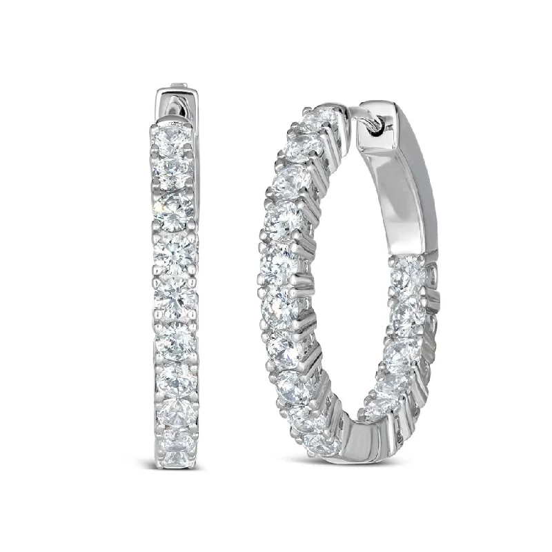 Inside Out 1 Carat Diamond Crystalline Hoops