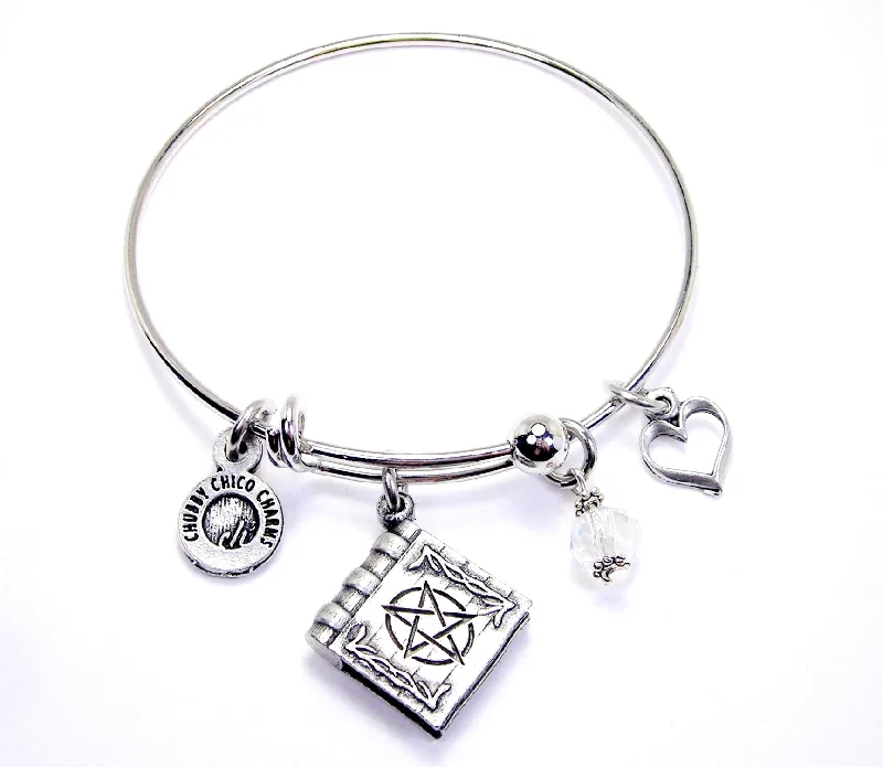 Satanic Book Expandable Bangle Bracelet