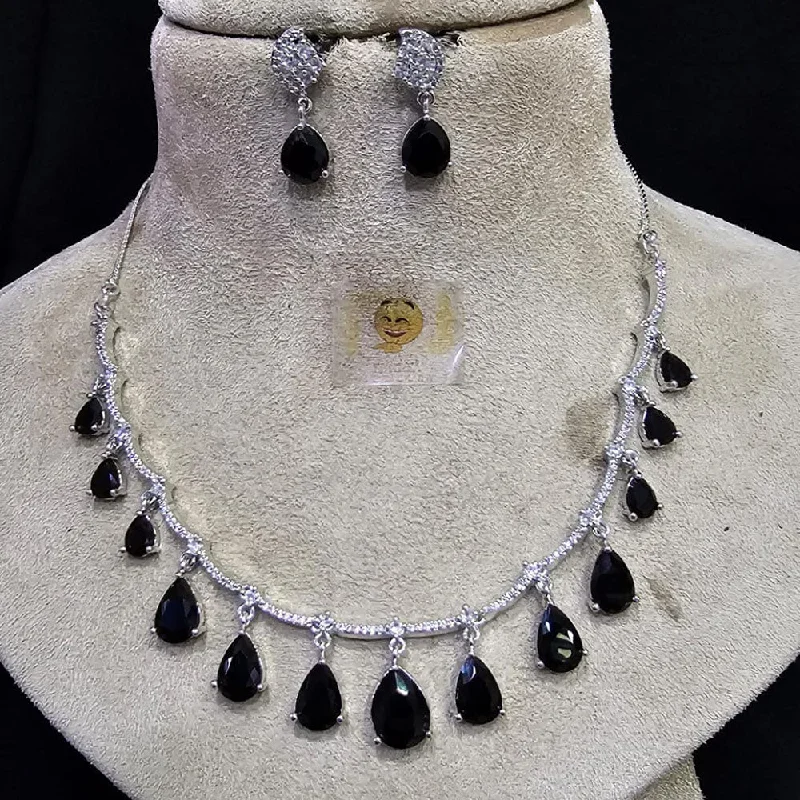 FS Collection Silver Plated Austrian Stone Necklace Set