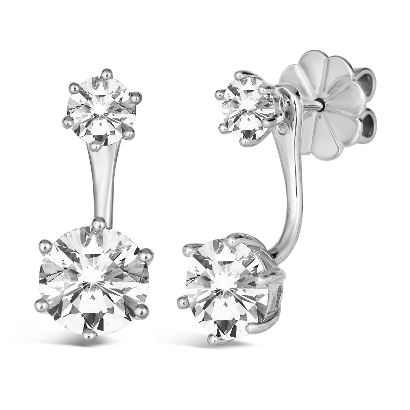 Reflejo 2.50 Carat Earrings Studs and Jackets Set