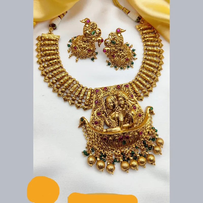 Jewel Addiction Gold Plated Temple Necklace Set