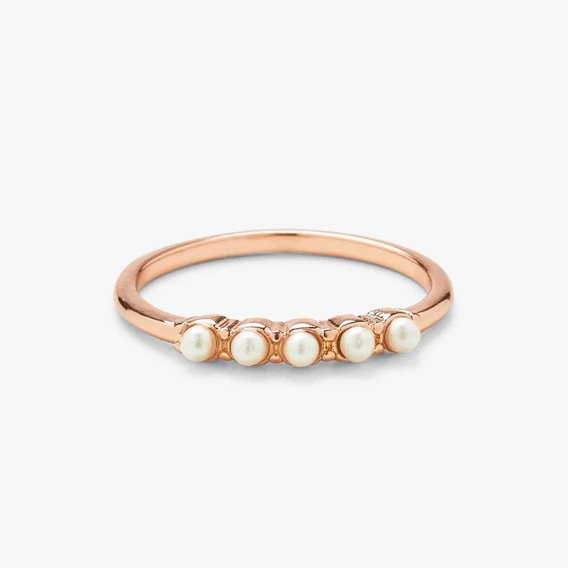 Pura Vida Mini Pearl Pave Ring - Size 6