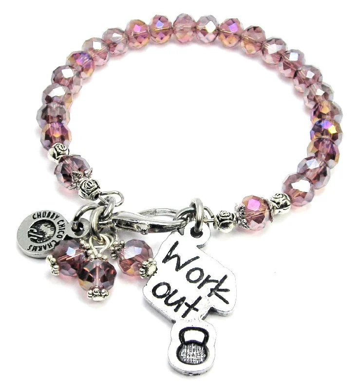 Work Out With Kettlebell Splash Of Color Crystal Bracelet