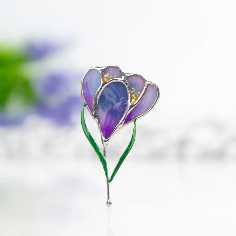 Crocus Flower Brooch