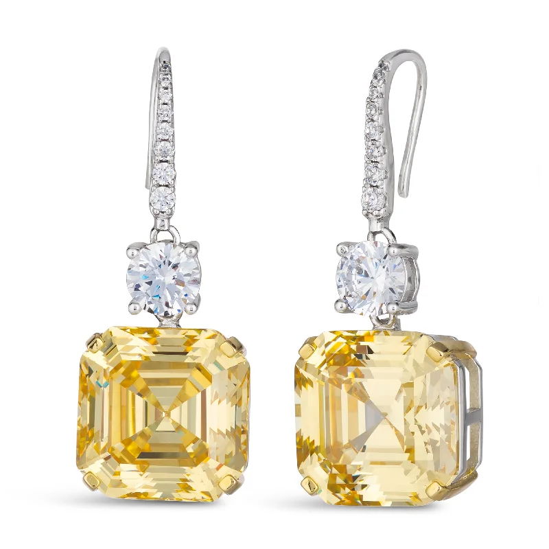 Soleil D'or Canary Yellow Drop Earrings by Kathy Hilton