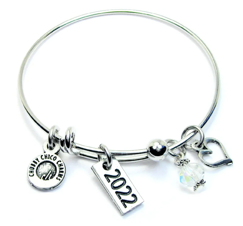 Year 2022 Tab Expandable Bangle Bracelet