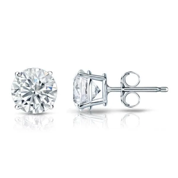 Auriya Platinum GIA Certified 4.50 carat TDW Round Diamond Stud Earrings