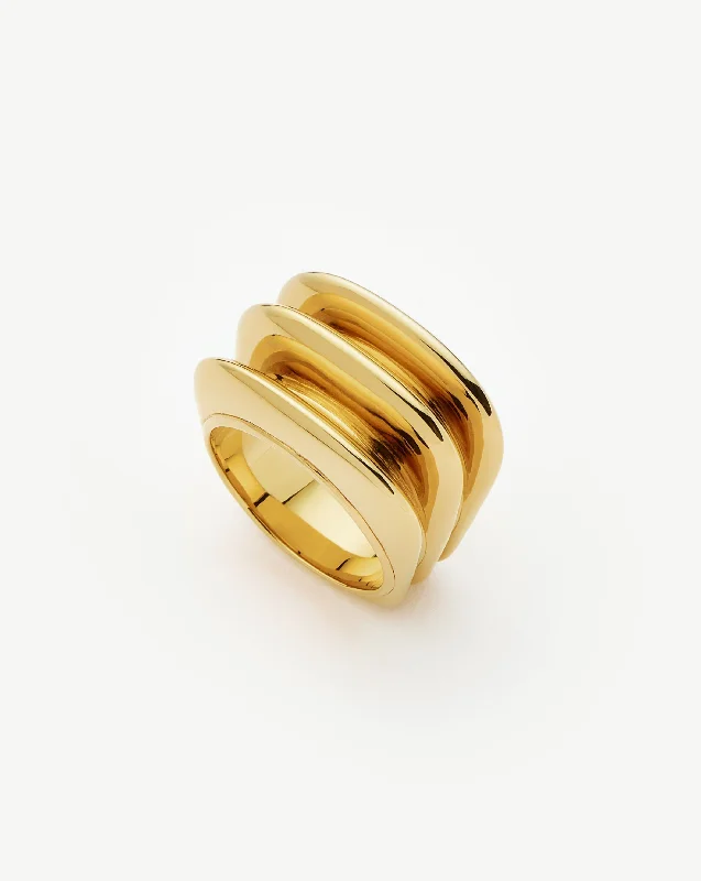 Hera Dome Triple Ridge Ring