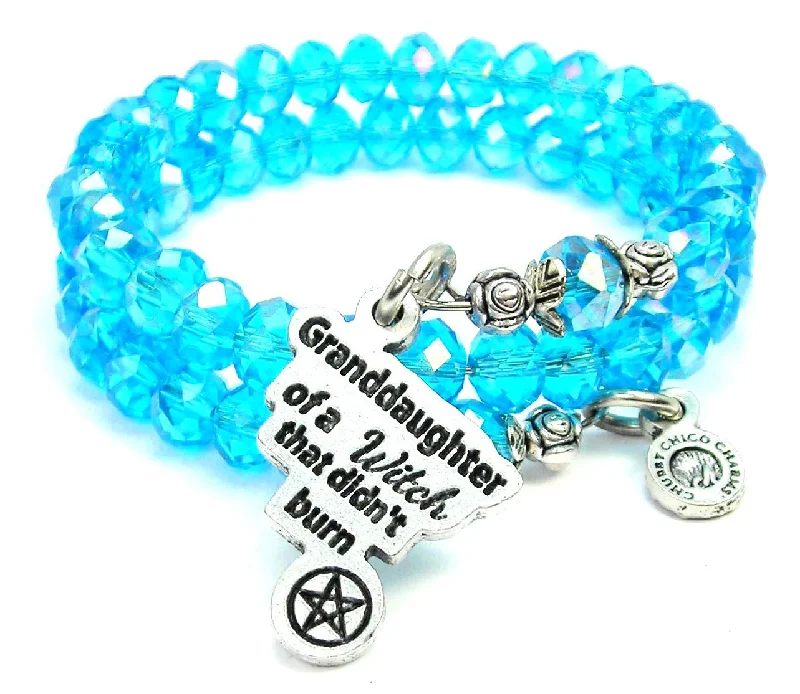 Granddaughter Of A Witch That Didn't Burn Sea Siren Ocean Glass Wrap Bracelet