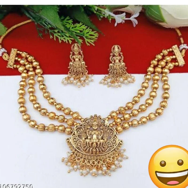 Manisha Jewellery Gold Plated Temple Necklace Set