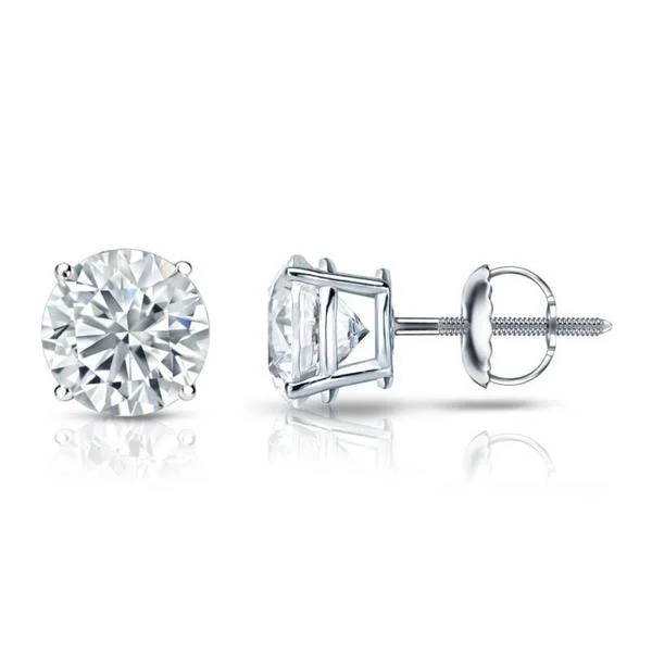 Auriya 18k Gold GIA Certified 6.00 carat TW Round Diamond Stud Earrings