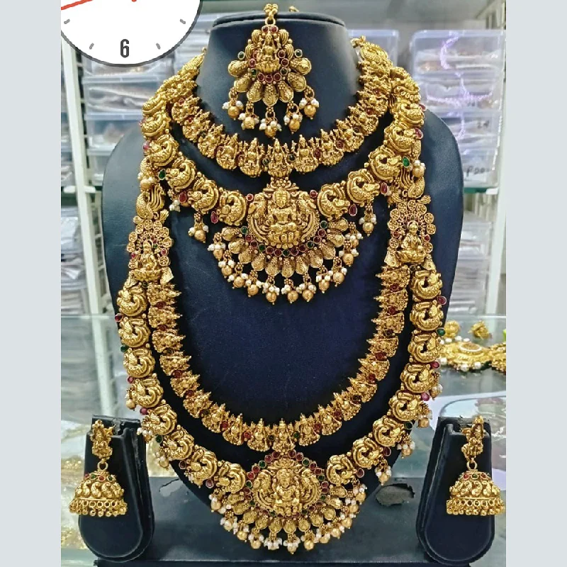 Manisha Jewellery Gold Plated Double Necklace Set