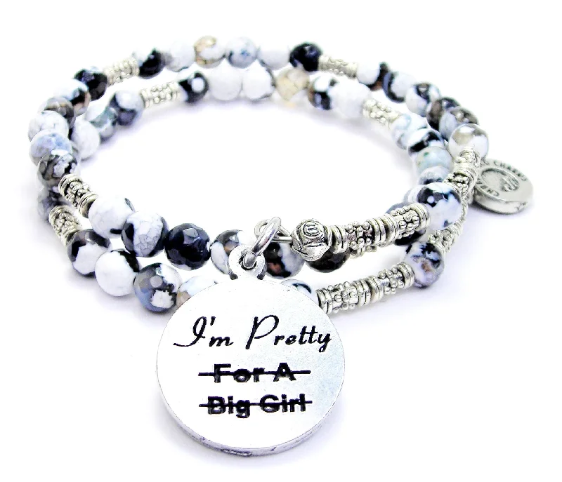 I'm Pretty For A Big Girl Agate Stone Microcrystalline Quartz Wrap Bracelet