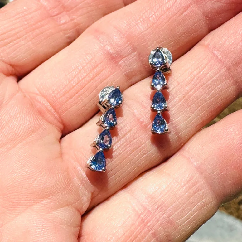 Sterling Silver Tanzanite Pierced Post Earrings