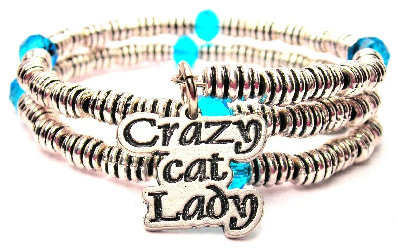 Crazy Cat Lady Curly Coil Wrap Style Bangle Bracelet