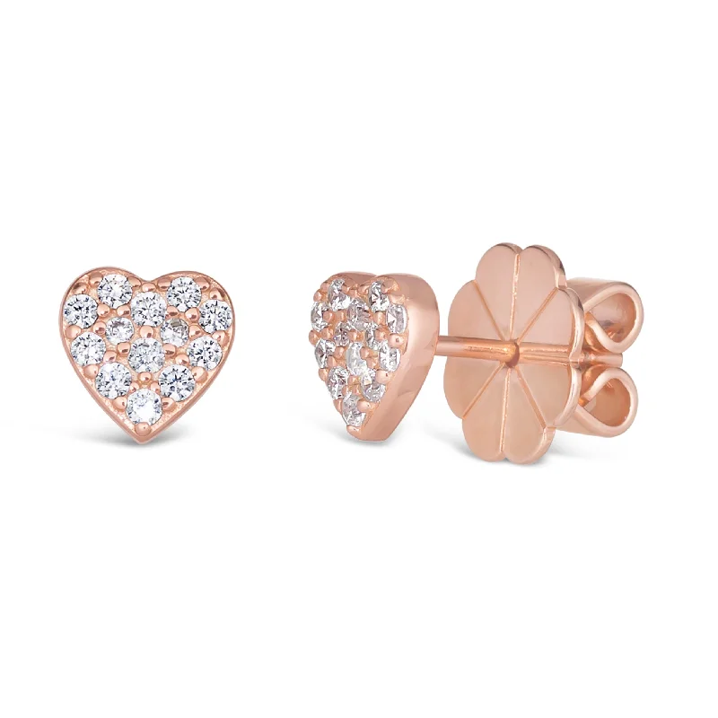 Rose Gold Heart Studs