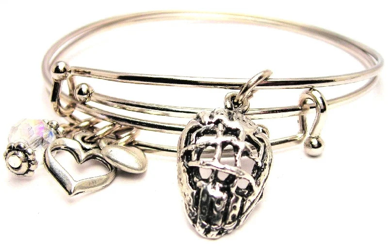 Hockey Mask Expandable Bangle Bracelet Set