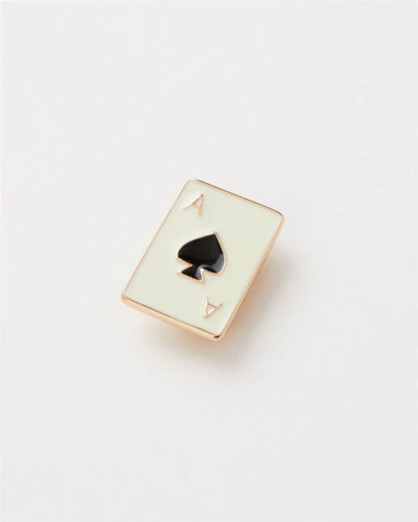 Enamel Ace of Spades Brooch