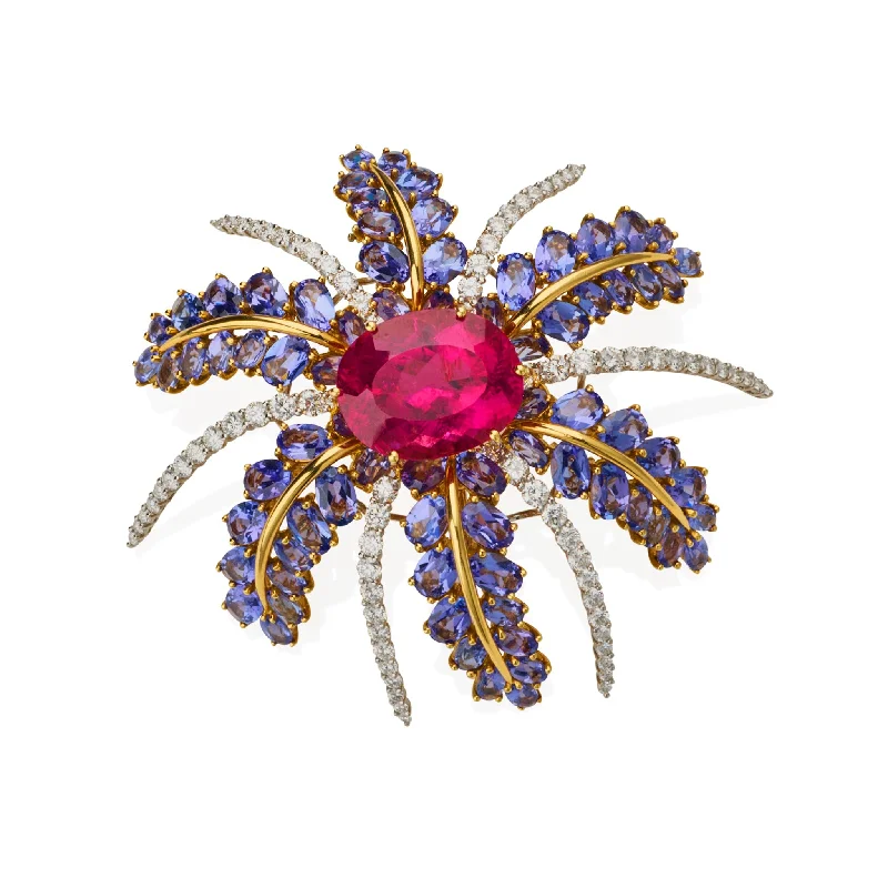 Tiffany & Co. Rubellite and Tanzanite "Fireworks" Brooch