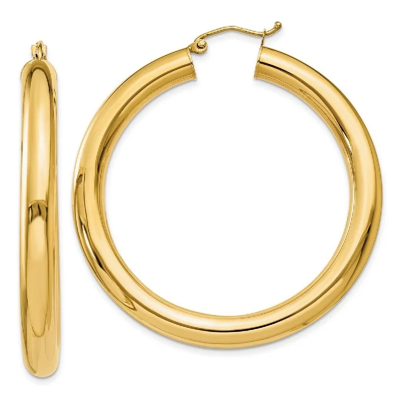 Curata 14k Yellow Gold Polished 45x5mm Lightweight Hoop Earrings