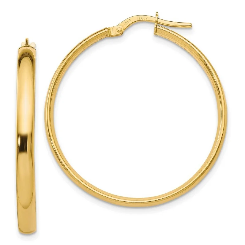 Curata 10k Yellow Gold Polished 3x32mm Hoop Earrings