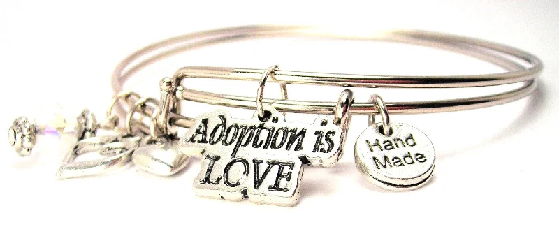 Adoption Is Love Expandable Bangle Bracelet Set