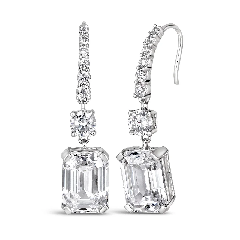 Chloe Emerald Cut Dangle Earrings