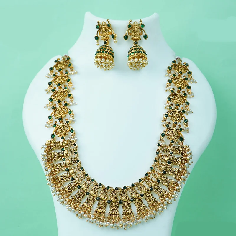 Diksha Collection Gold Plated Temple Necklace Set