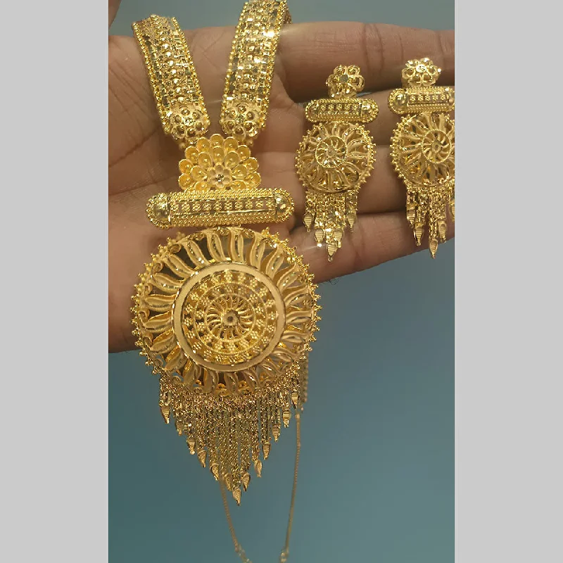 Pari Art Jewellery Forming Gold Long Necklace Set