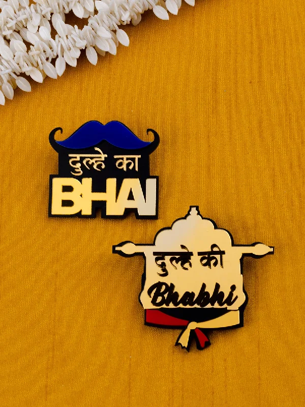 Dulhe ka Bhai + Dulhe ki Bhabhi Brooch Set of 2