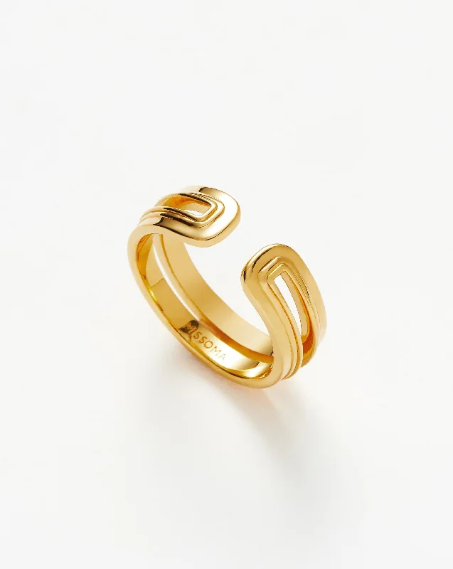 Ridge Ovate Open Ring