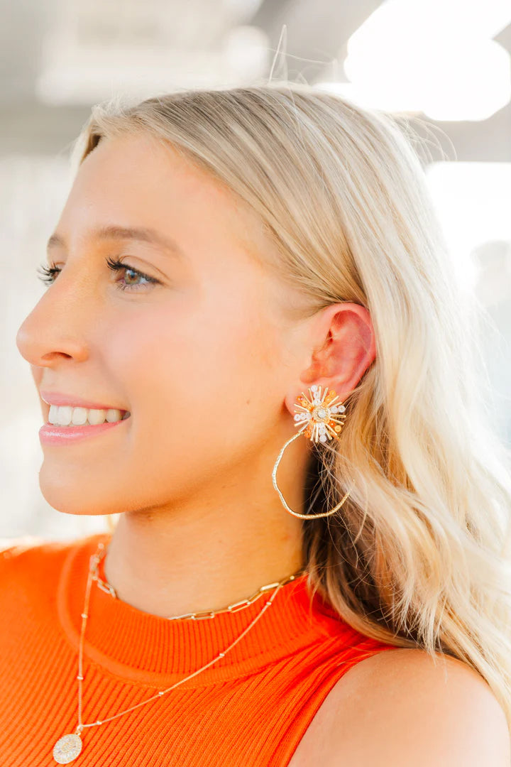 Gameday Sequin Sunburst Hoops