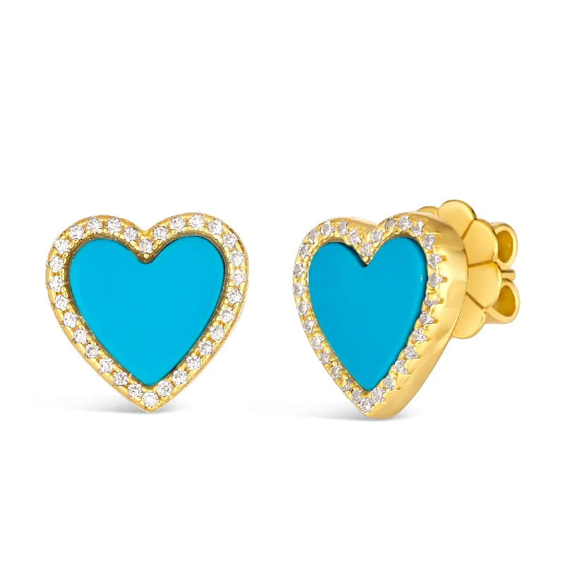 House of Hearts Blue Turquoise Earrings