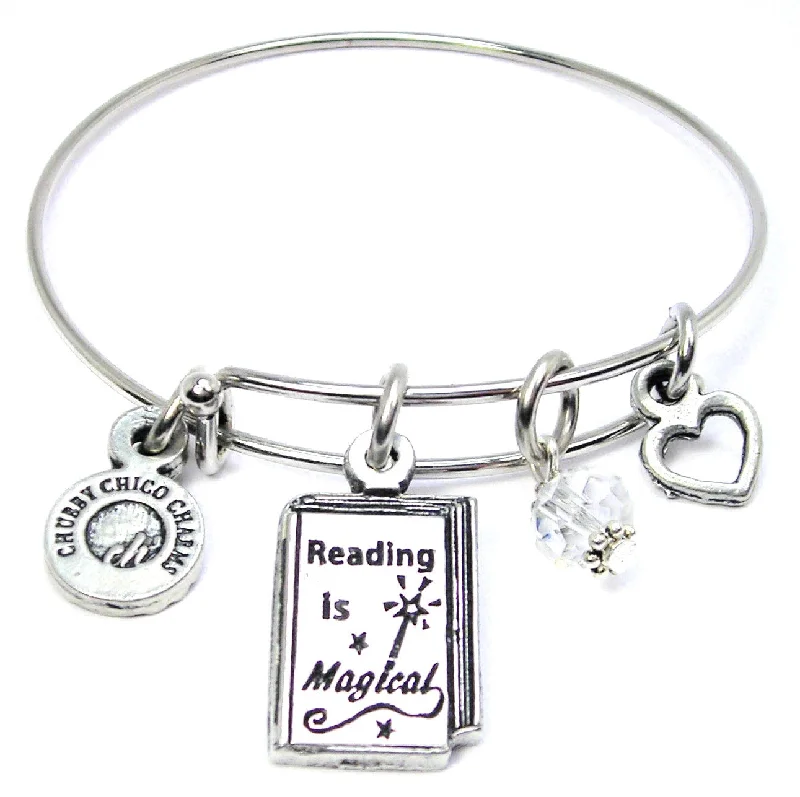 Reading Is Magical Expandable Bangle Bracelet