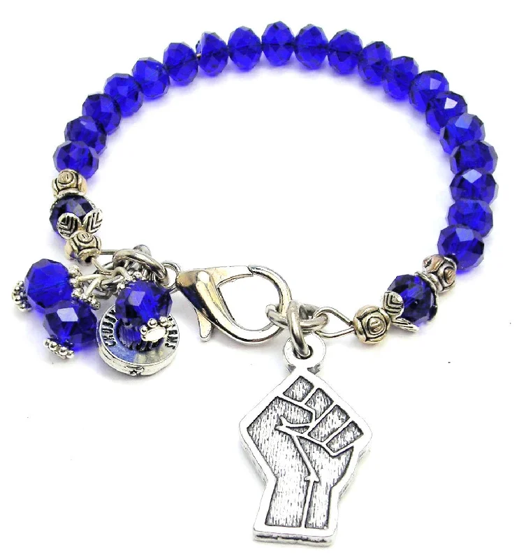 Black Lives Matter Fist Splash Of Color Crystal Bracelet