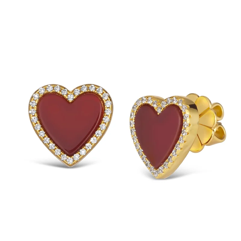 House of Hearts Carnelian Red Earrings