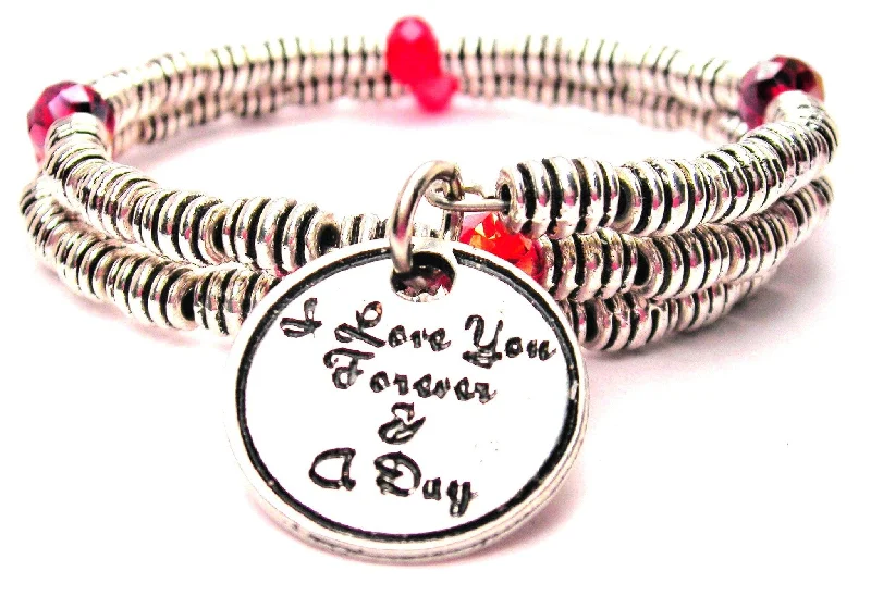 I Love You Forever And A Day Curly Coil Wrap Style Bangle Bracelet