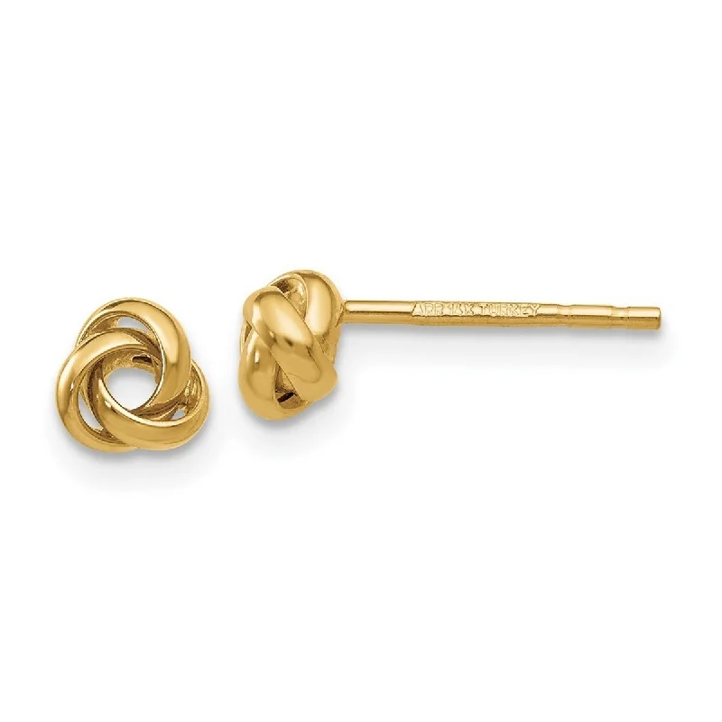 Curata 14k Yellow Gold Polished 5mm Love Knot Post Earrings