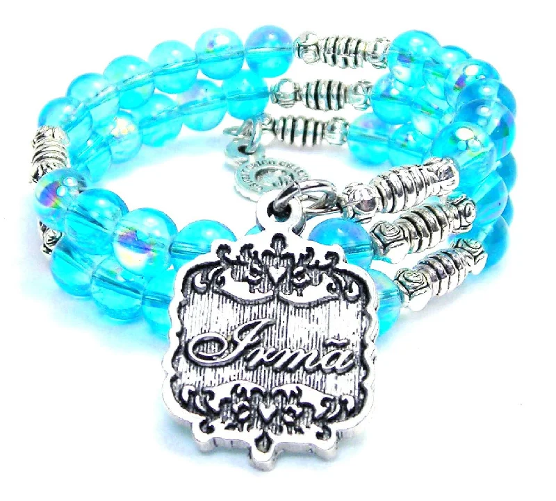 Irma Victorian Scroll Sea Siren Ocean Glass Wrap Bracelet