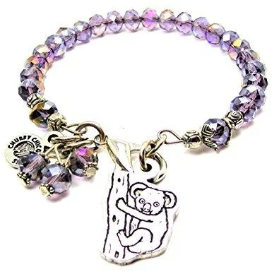 Koala On Tree Splash Of Color Crystal Bracelet