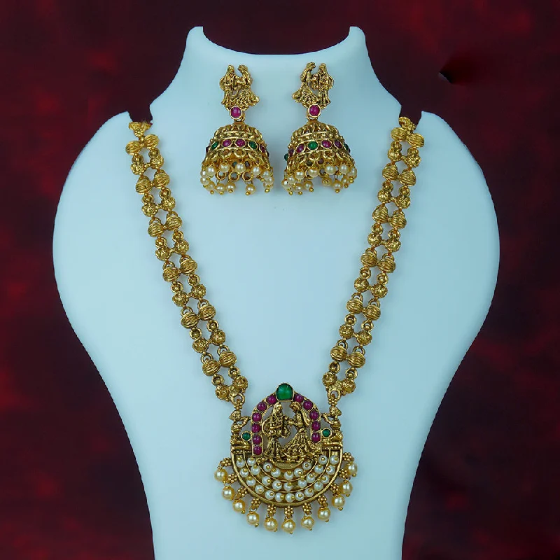 Diksha Collection Gold Plated Temple Necklace Set