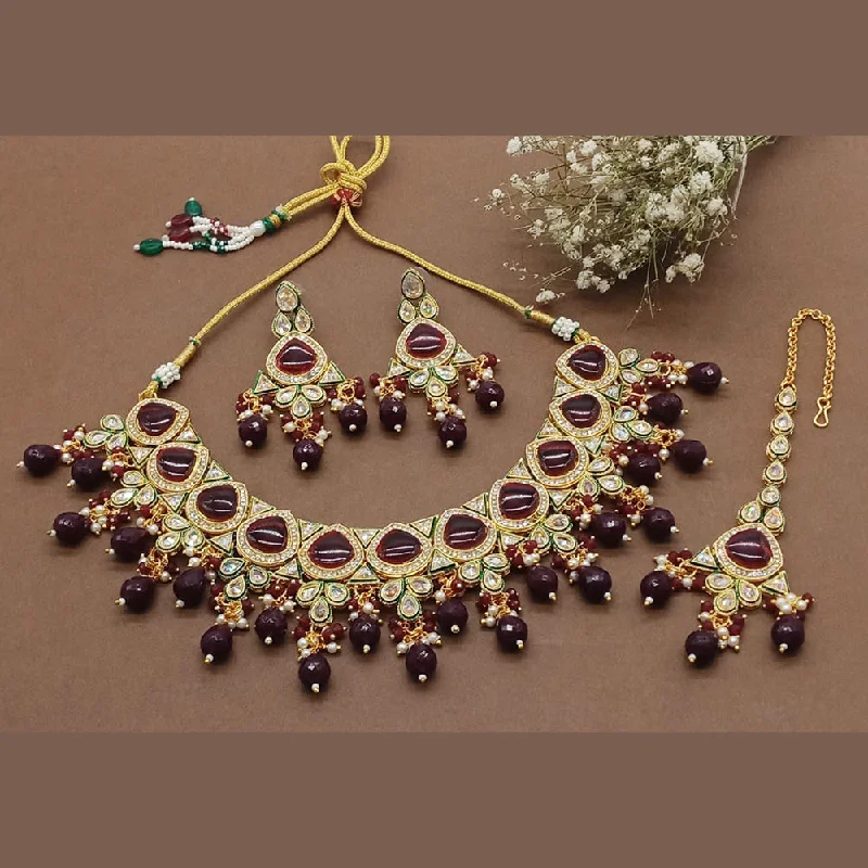 Sai Fashion Gold Plated Kundan Necklace Set