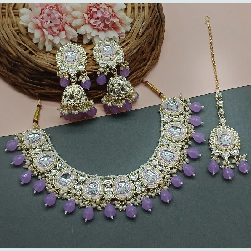 Sai Fashion Gold Plated Kundan Necklace Set