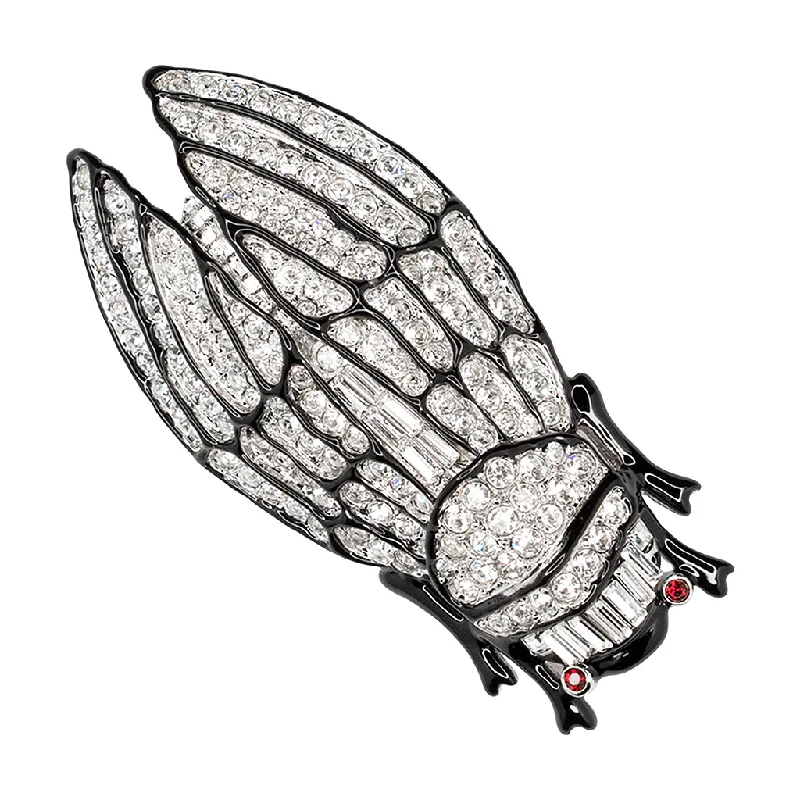 Crystal Cicada Brooch