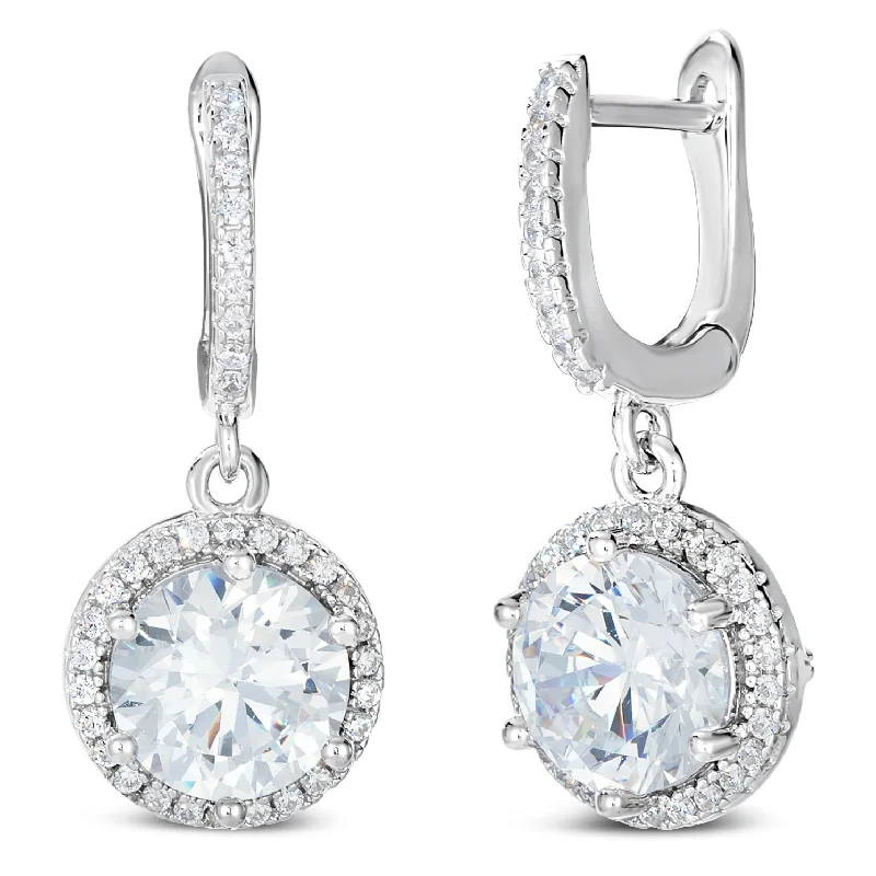 Perfect Halo 2 Carat Dangle Earrings