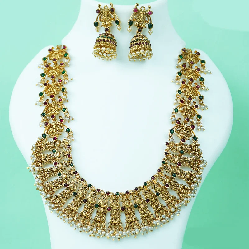 Diksha Collection Gold Plated Temple Necklace Set