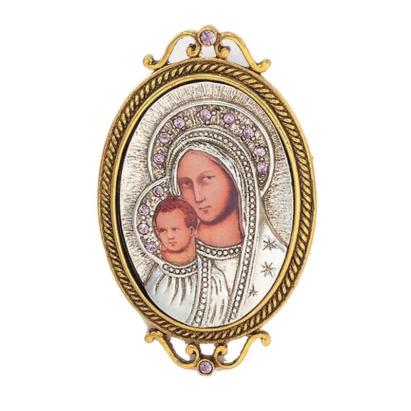 Symbols Of Faith Iconica Mary And Child Brooch