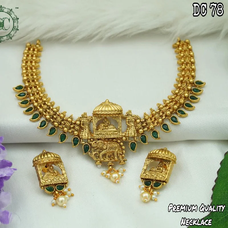 Diksha Collection Gold Plated Temple Necklace Set